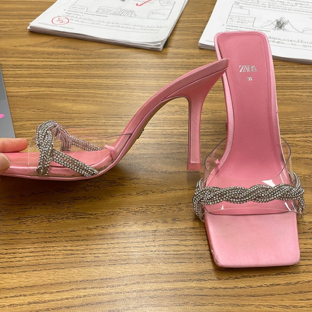 Zara sparkle crystal heels 7.5